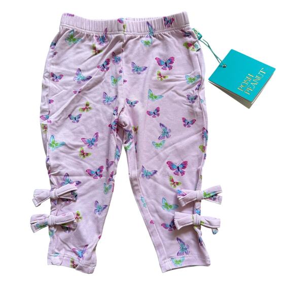 NWT - Posh Peanut - Flutterby Bow Leggings - Girls - Size 3-6M - Picture 1 of 9